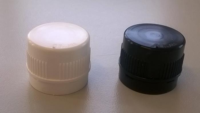 Screw cap PP, ø 18, various colors, with TE, with PE liner 1,5 mm